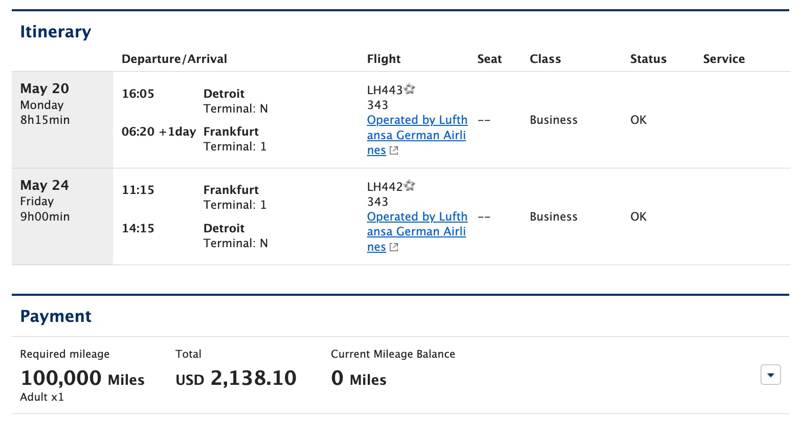 ana lufthansa business class