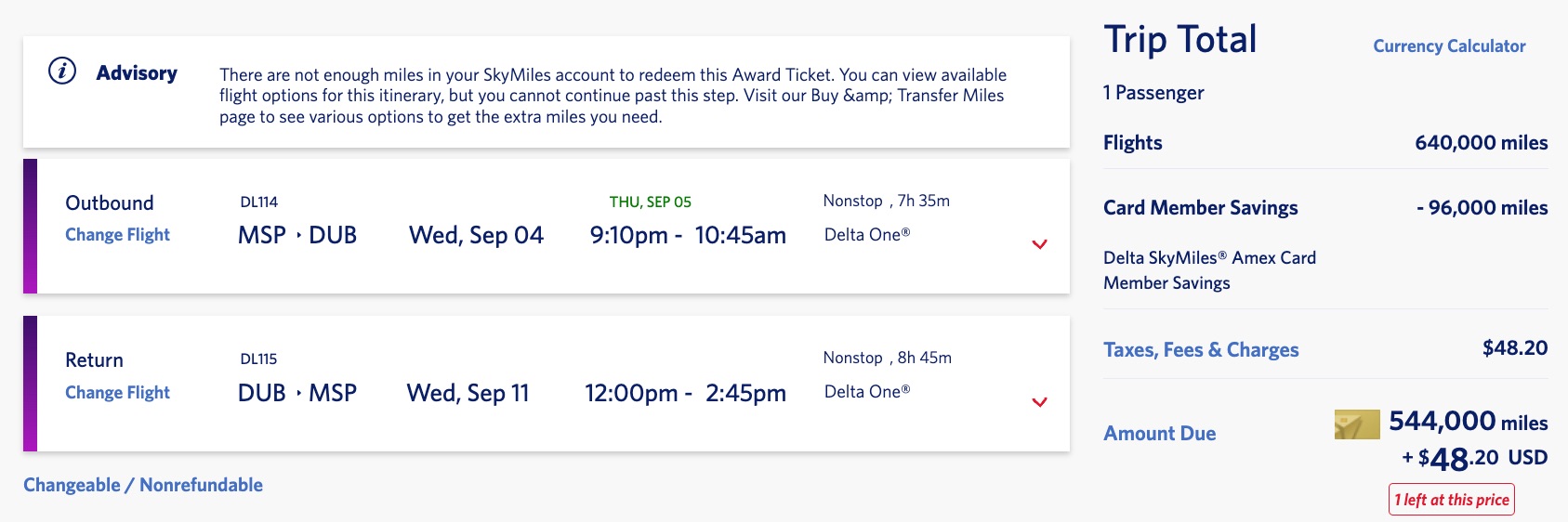 delta one deal msp dub