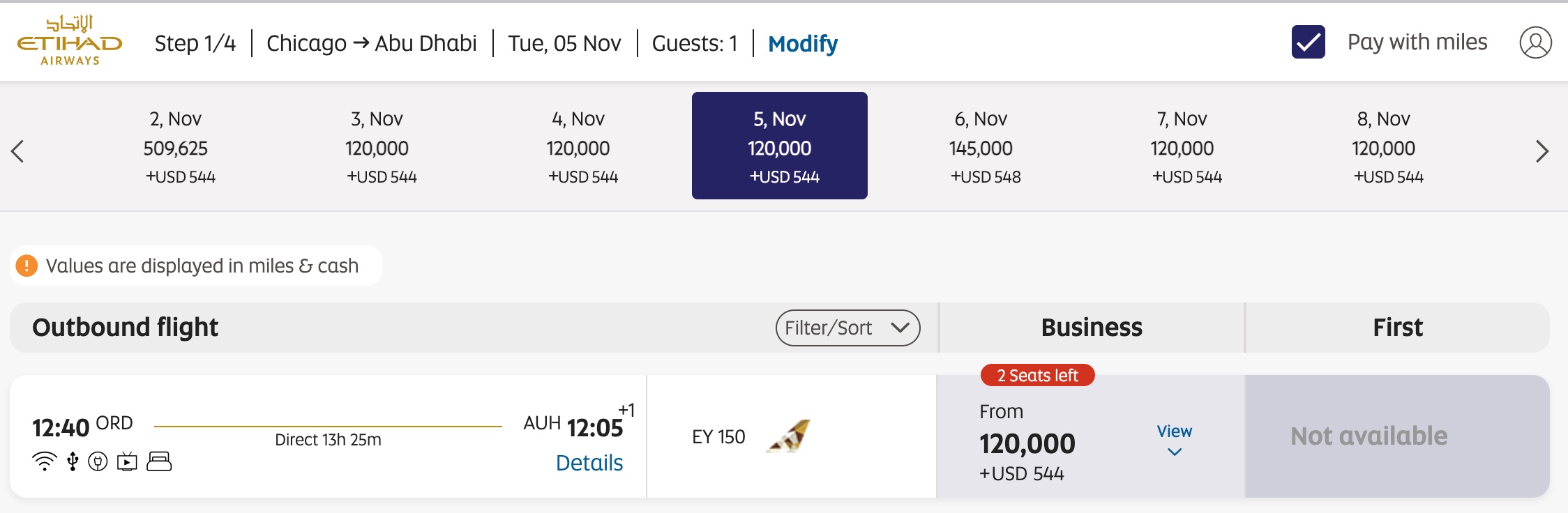 etihad business class award