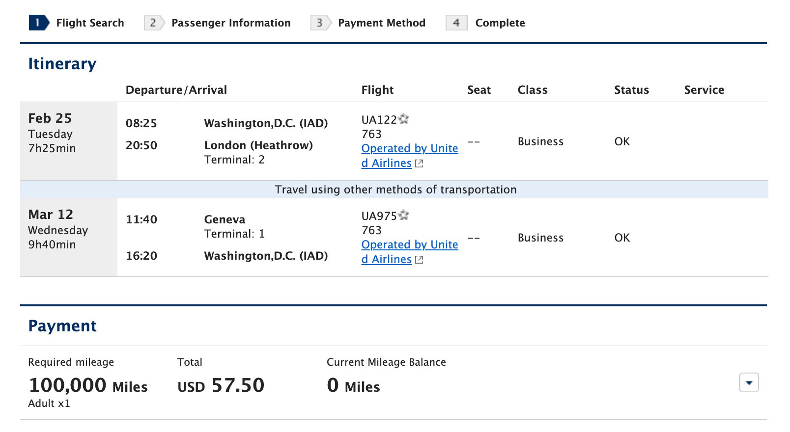 dulles to london geneva