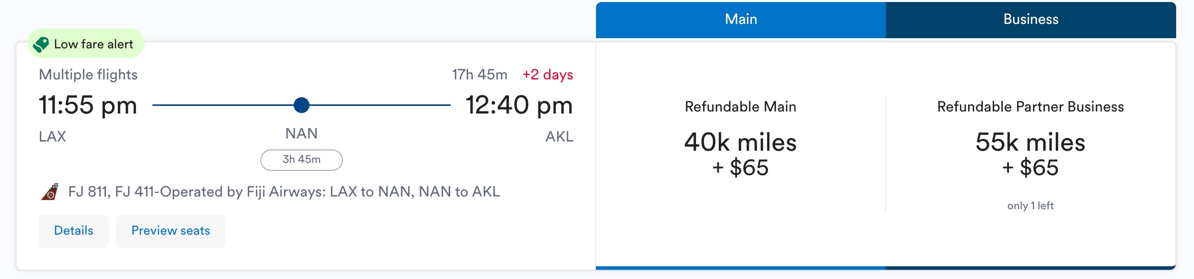 los angeles akl redemption with alaska miles