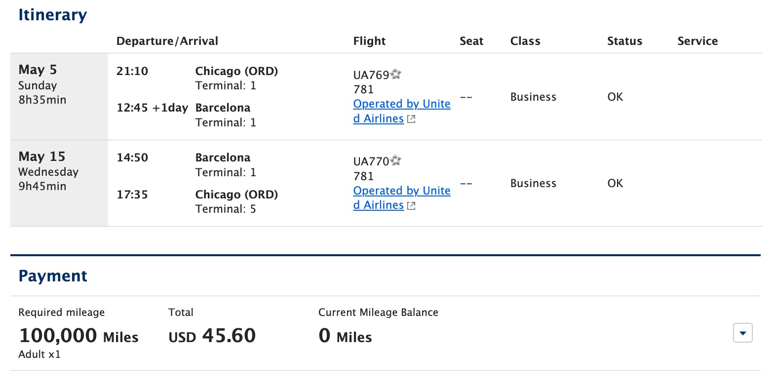 united barcelona via ana