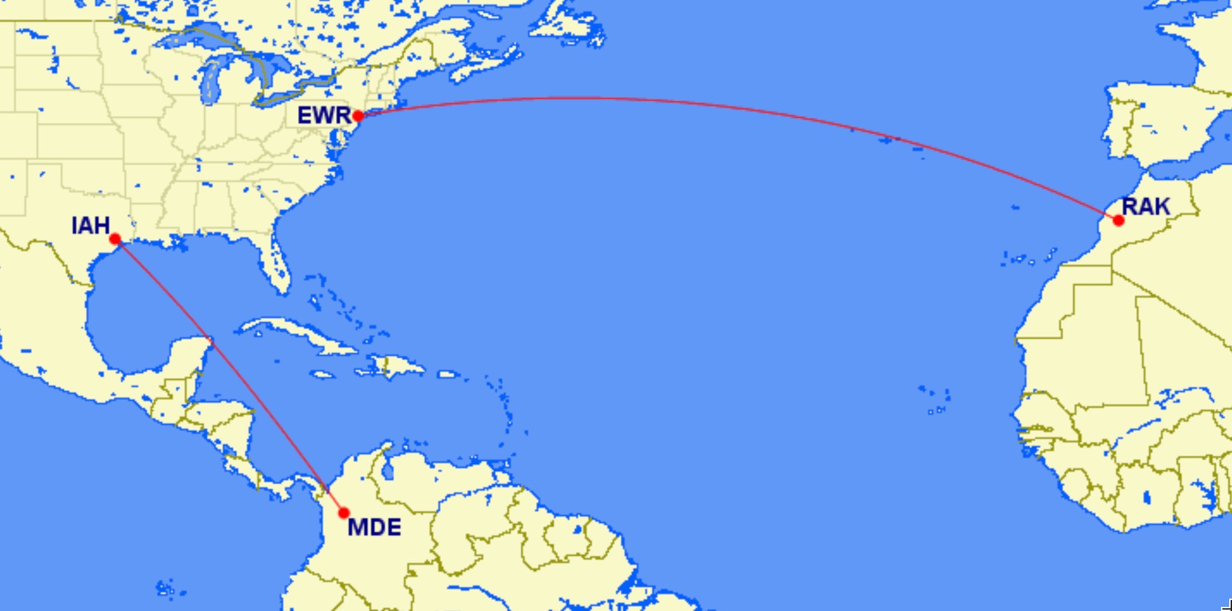 New United routes to Morocco and Colombia