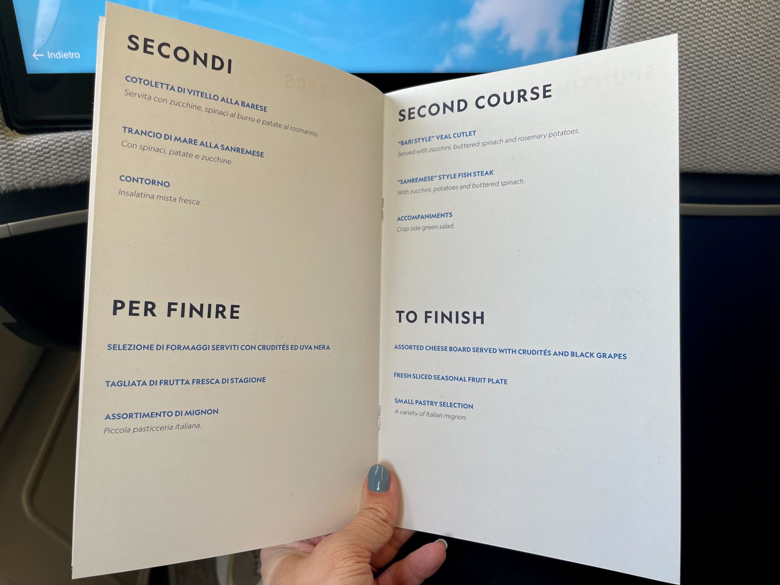 ITA Airways business class food