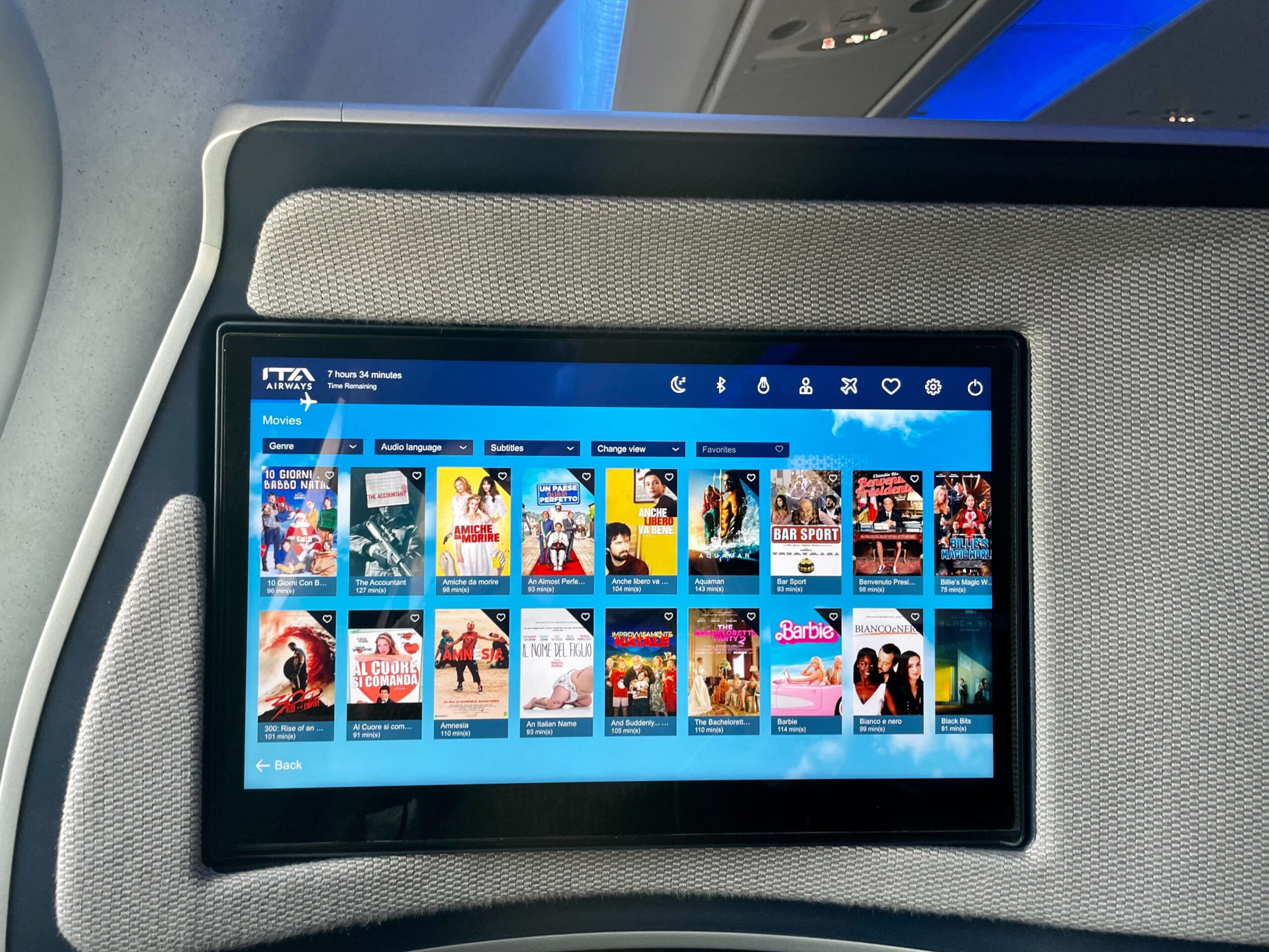 ITA Airways business class entertainment