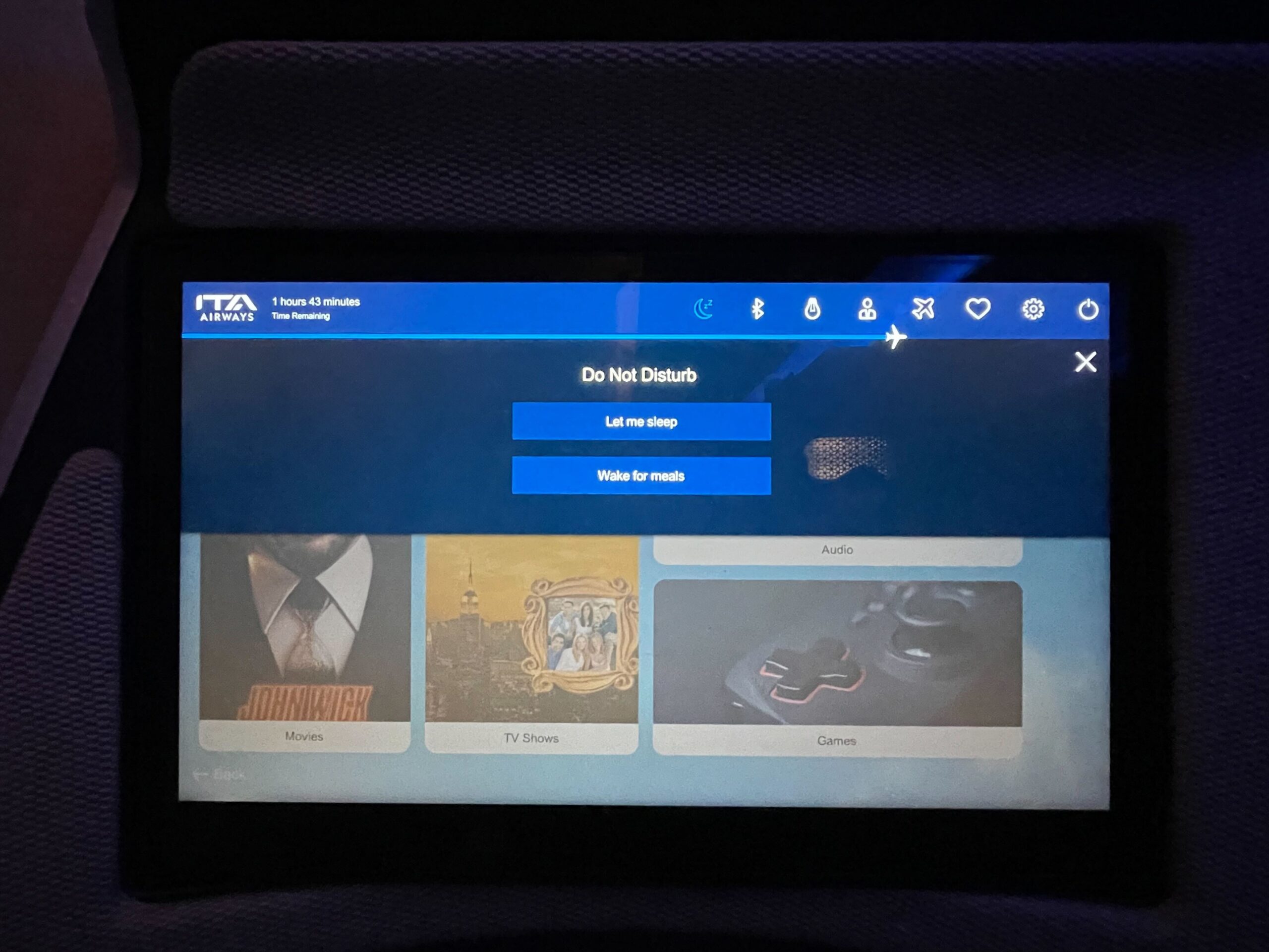 ITA Airways business class entertainment