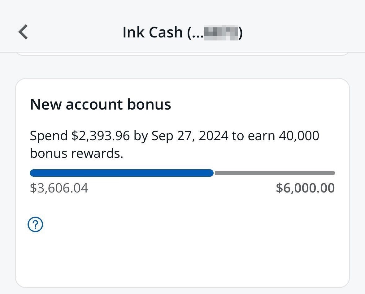 Ink Cash Spending Progress