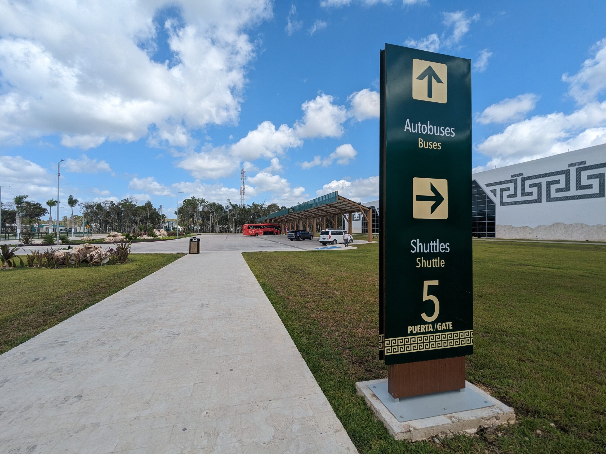 Tulum Airport door 5 for shuttle buses 