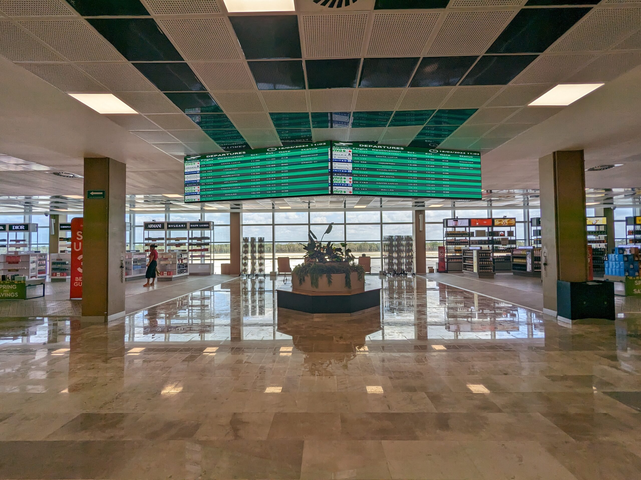 Tulum Airport Departures board