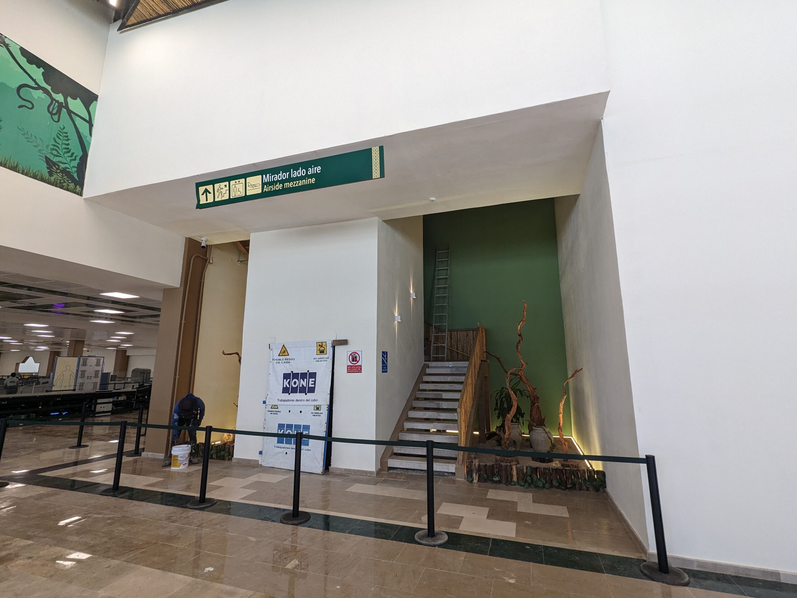 Tulum Airport mezzanine level stairs