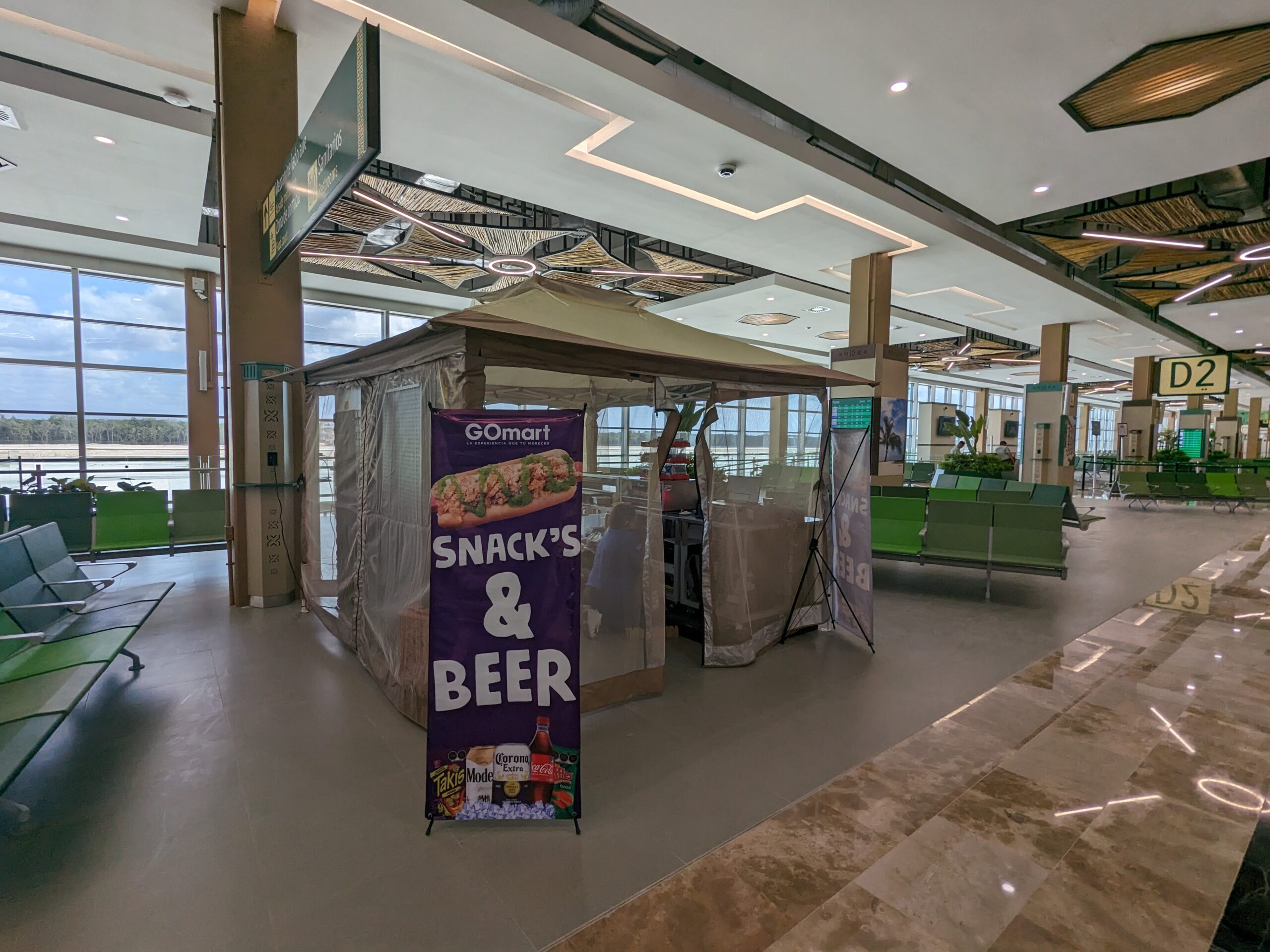 Tulum Airport temporary snack shop