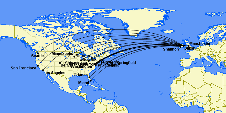 Minneapolis to Dublin Flights are Back (& So Are Ireland Flight Deals) 3 aer lingus map