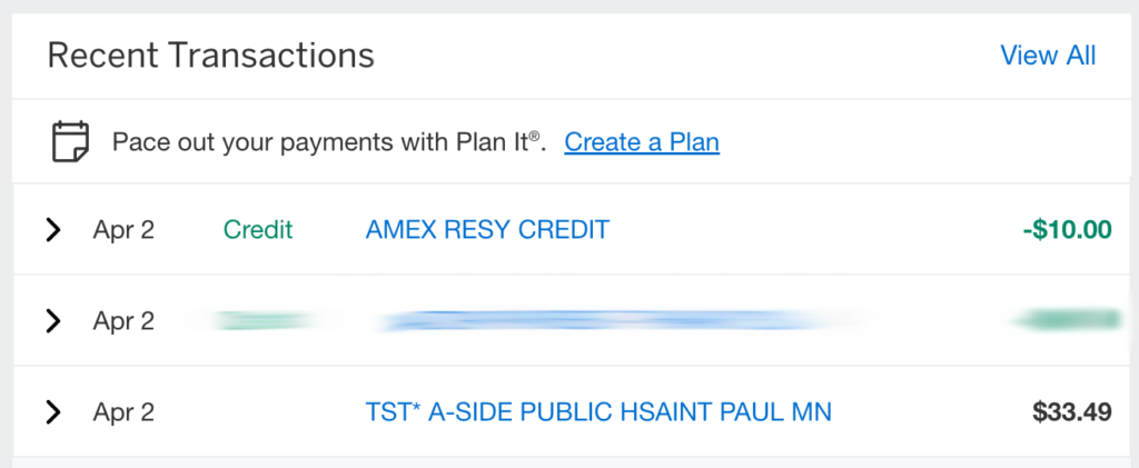 amex resy credit example