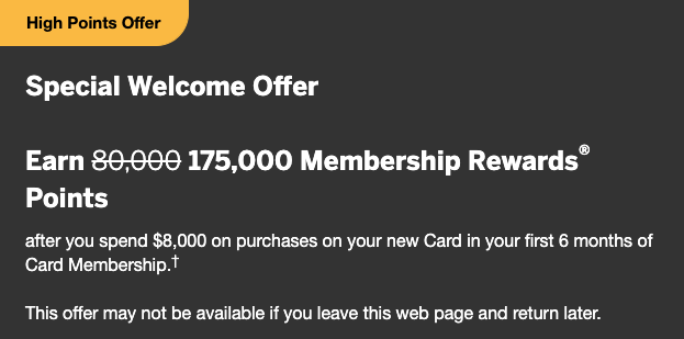 Amex Plat 175k Offer