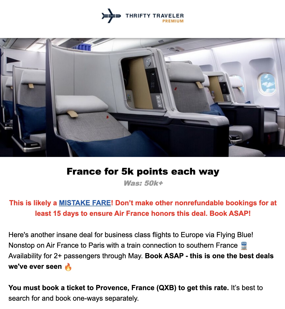 Air France business class