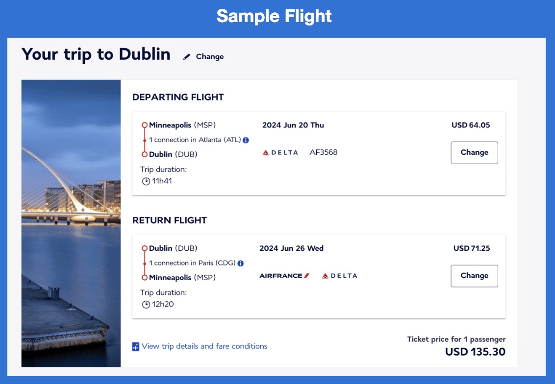 Dublin flight deal