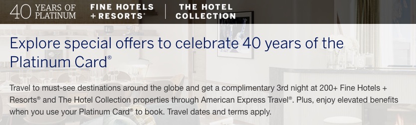 Free 3rd Night Amex Platinum