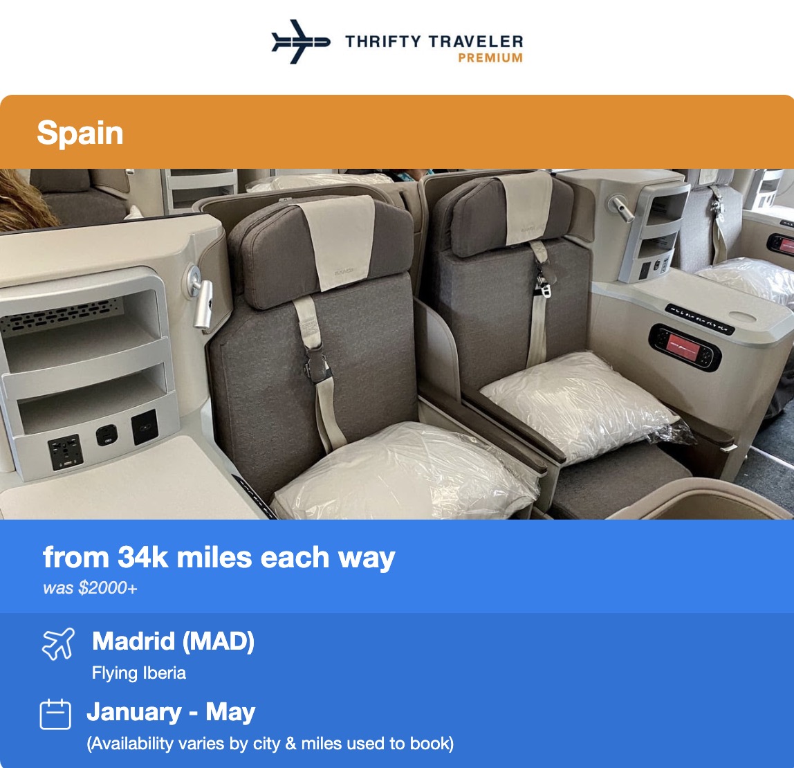 Iberia business class photo