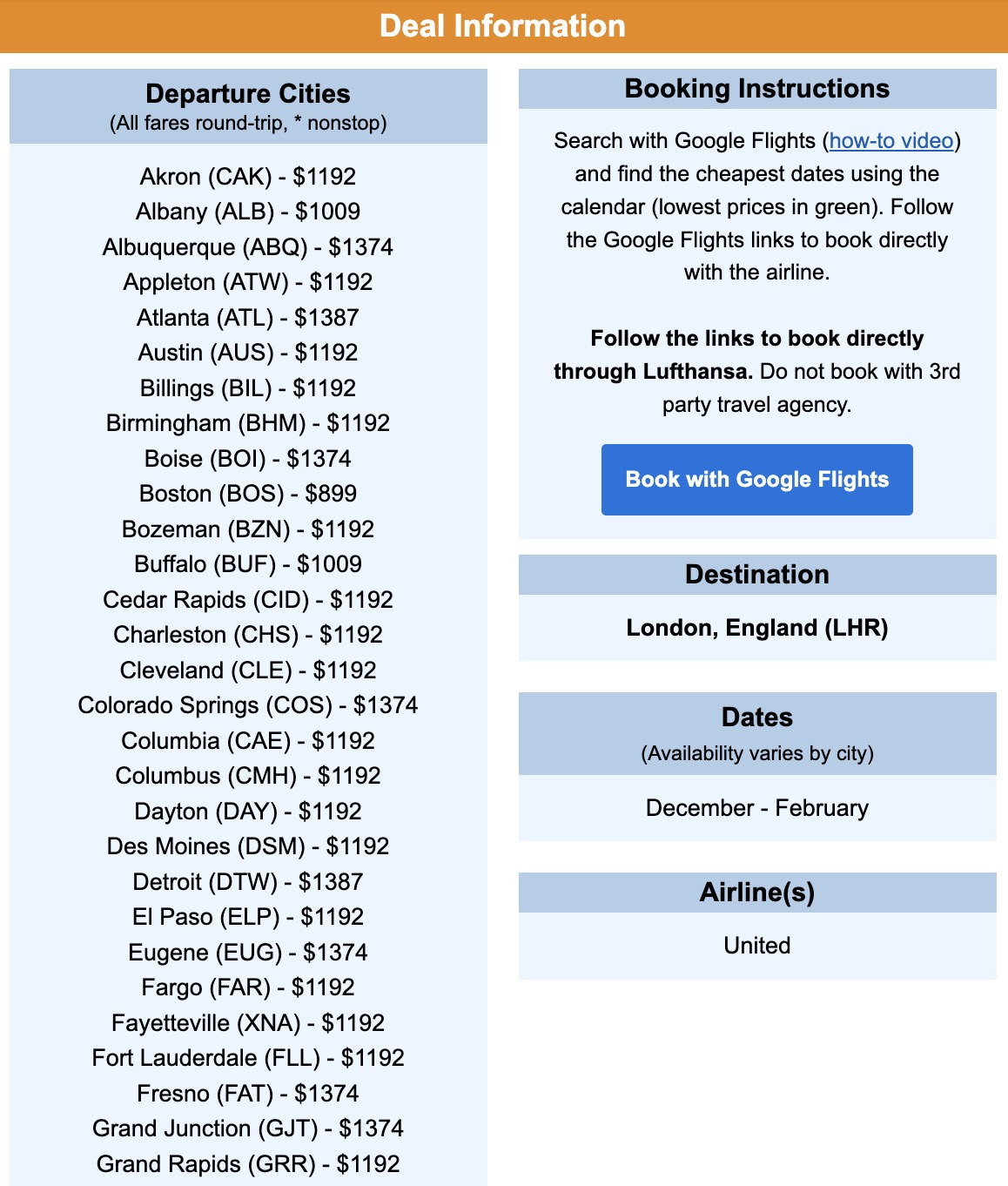Polaris to London info
