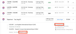 booking Hawaiian first class suites with google flights