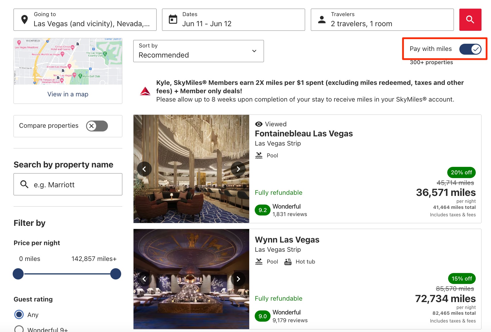 delta stays pay with miles