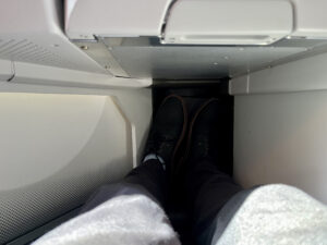 footwell feet Hawaiian airlines first class