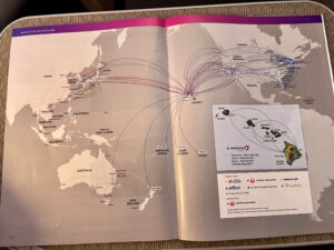Hawaiian Airlines route map from inflight magazine
