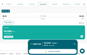 New York to Shannon using Aer Lingus Avios