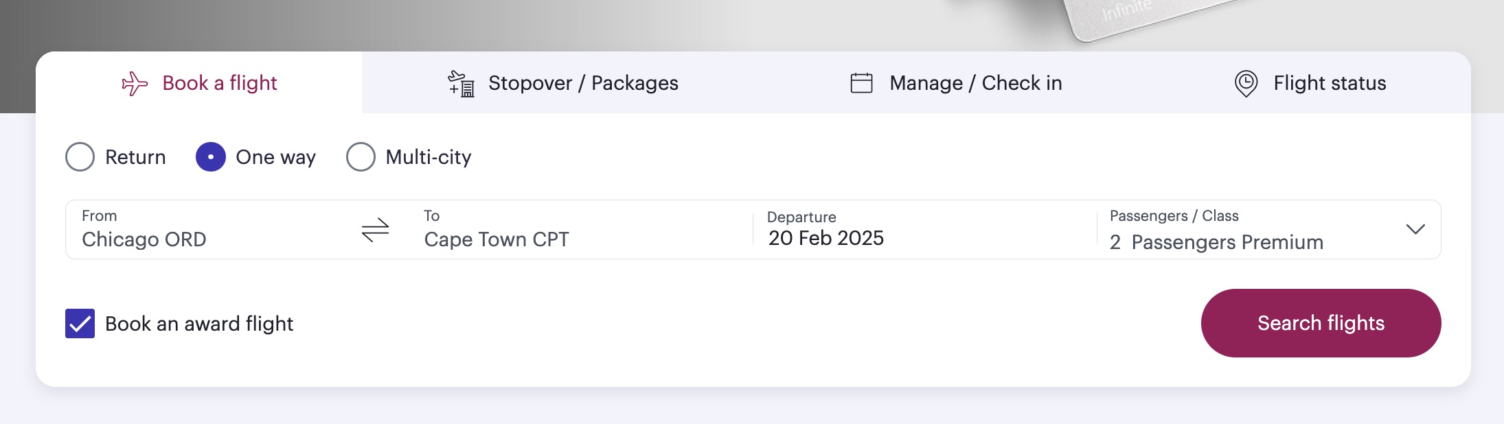 qatar avios award search