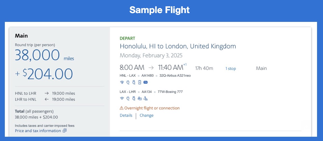 American Airlines fare