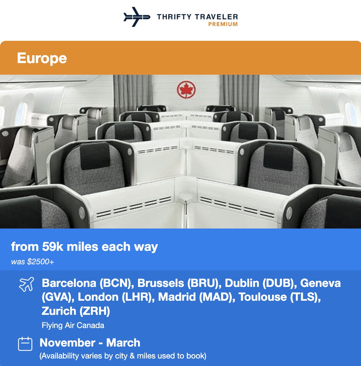 Air Canada to Europe