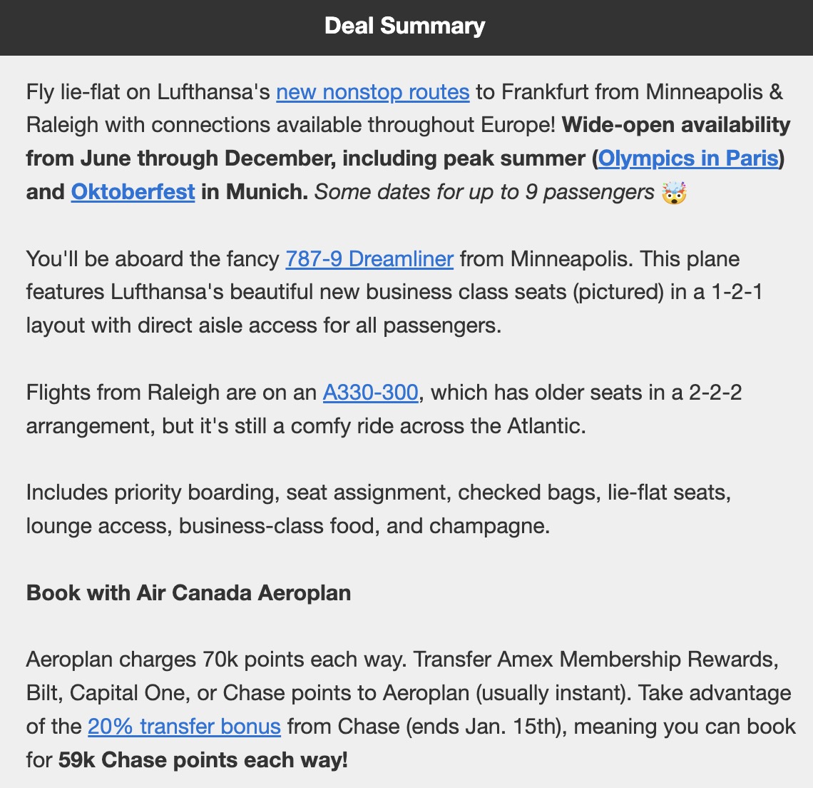 Lufthansa business class