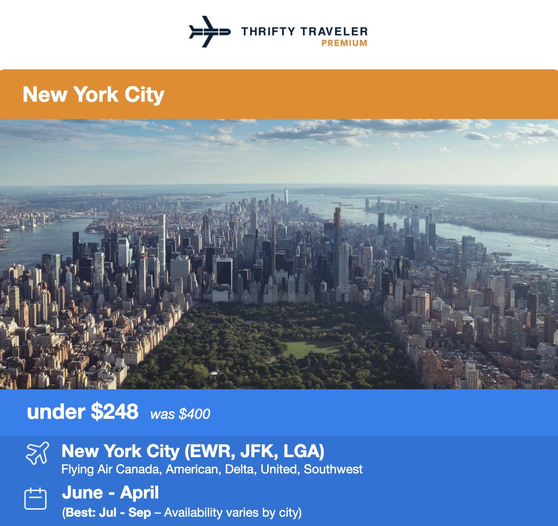 NYC flight deal