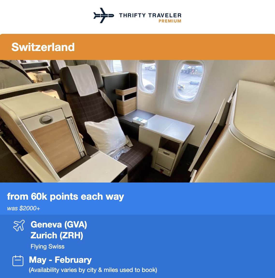 SWISS business class