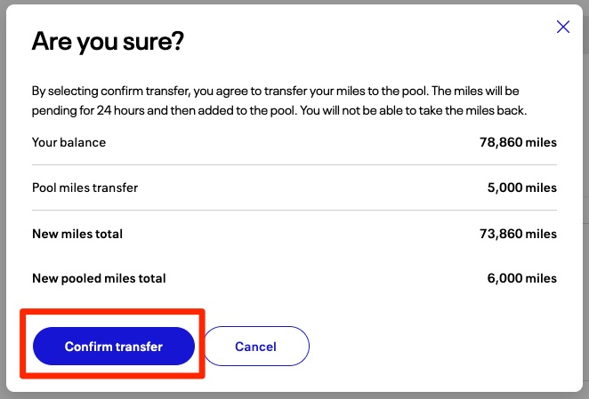 United miles pool confirmation