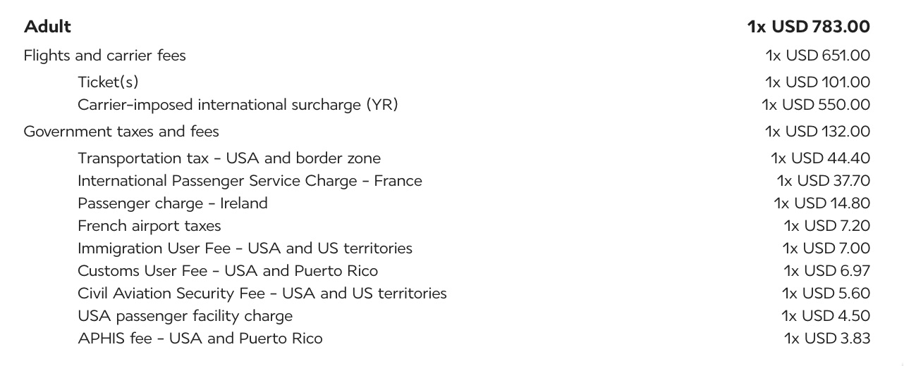 air france composition