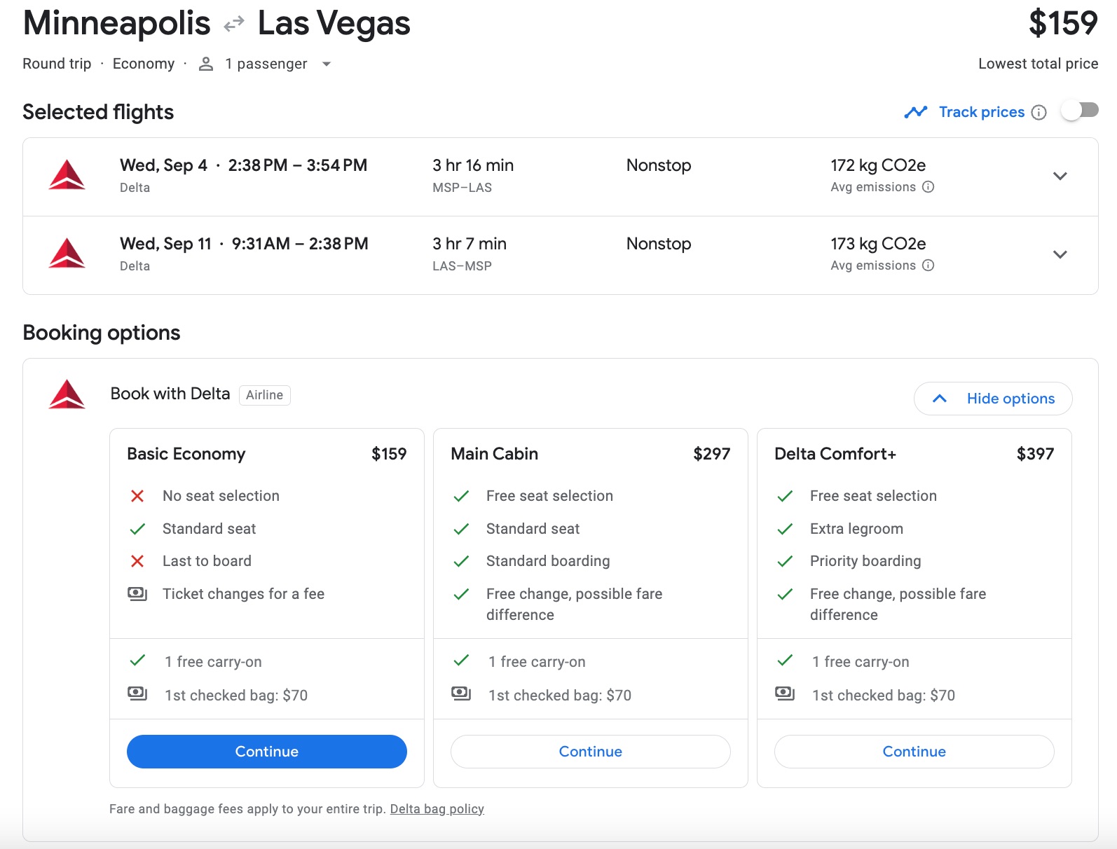 fare breakdown on google flights