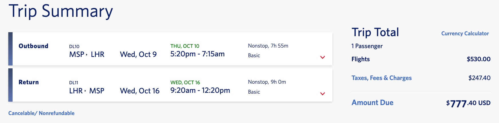 msp to london flight