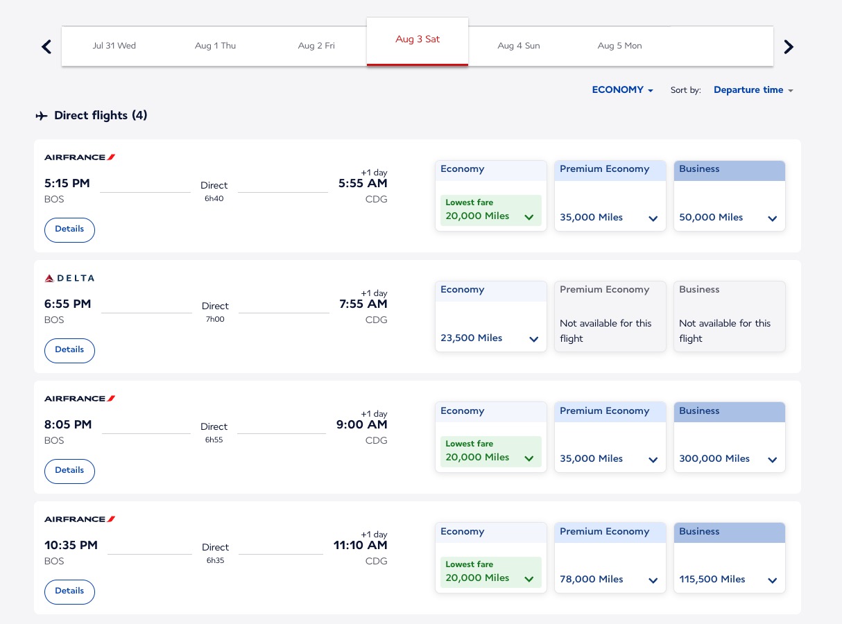 BOS-CDG economy deal