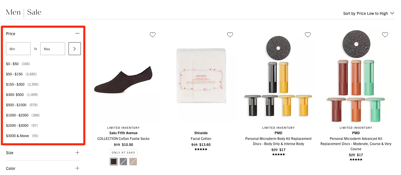 Saks Fifth Avenue Filters