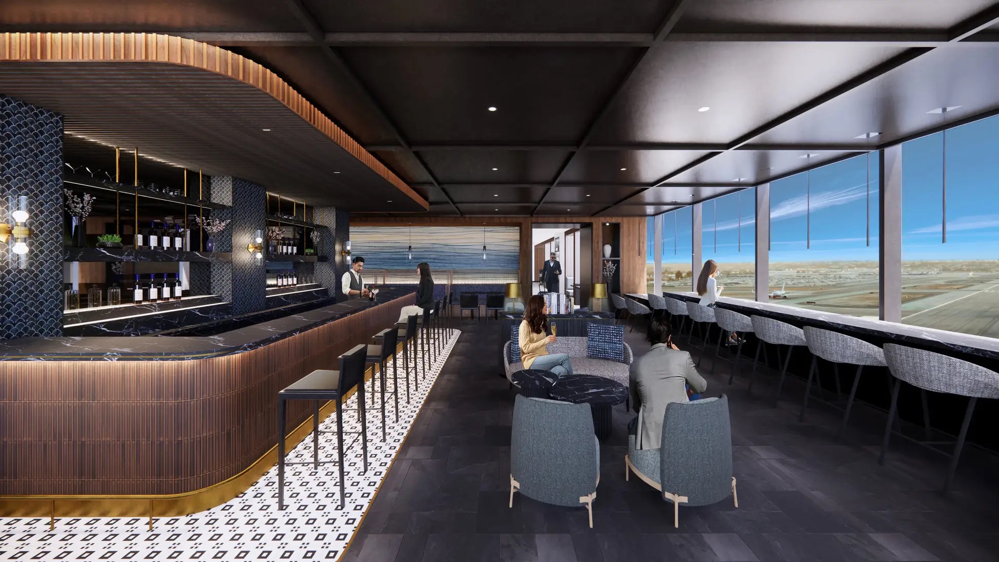 Tokyo-Haneda Amex lounge rendering