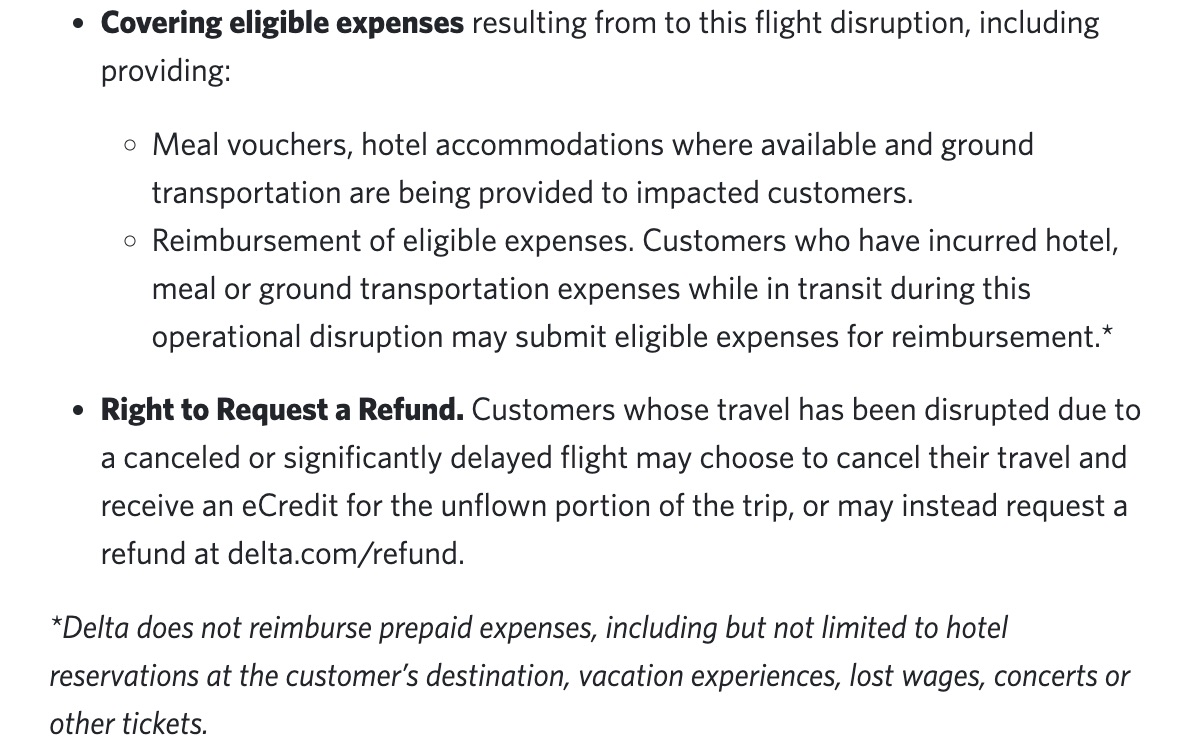 delta expenses