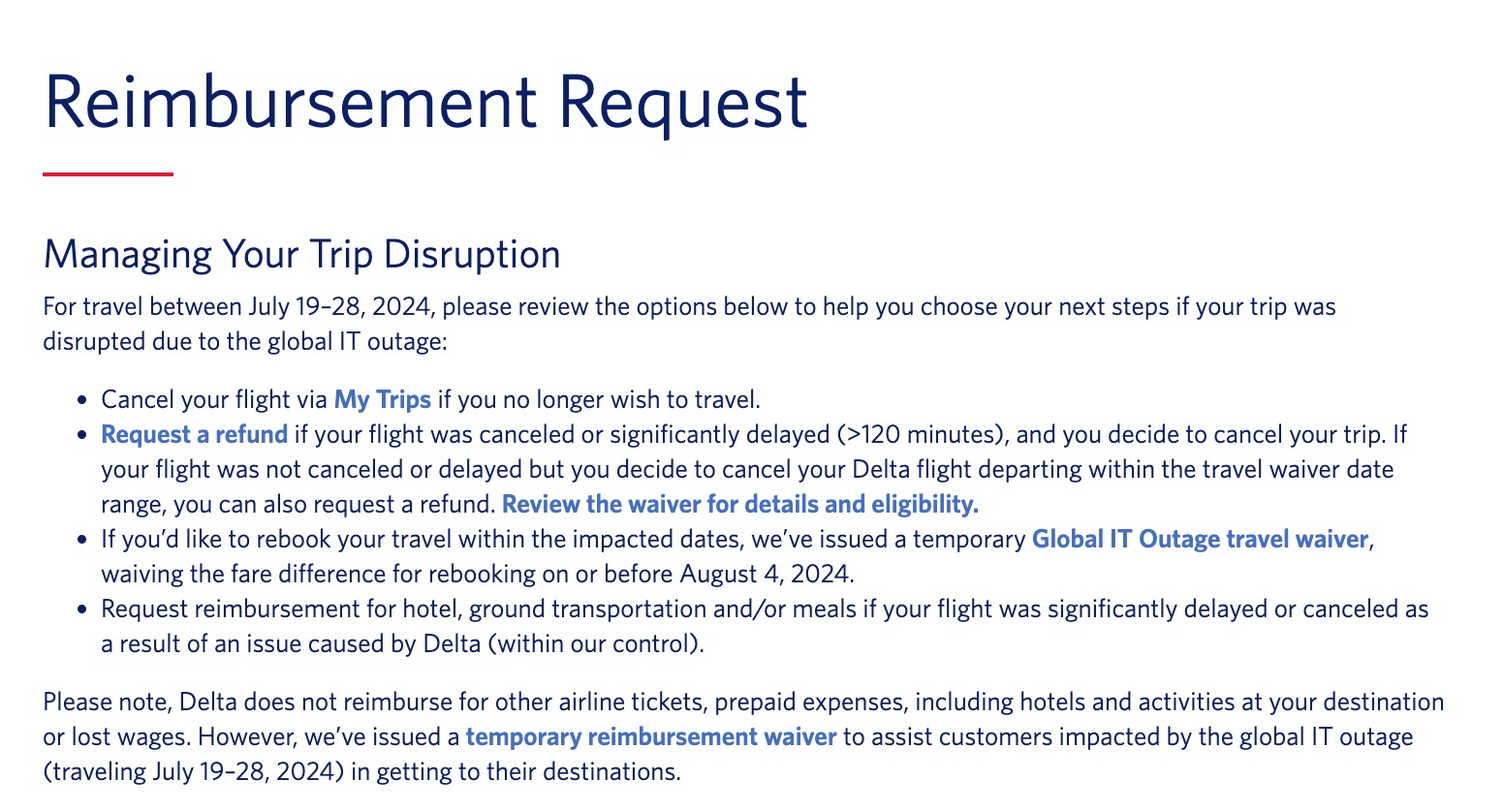 delta reimbursement form