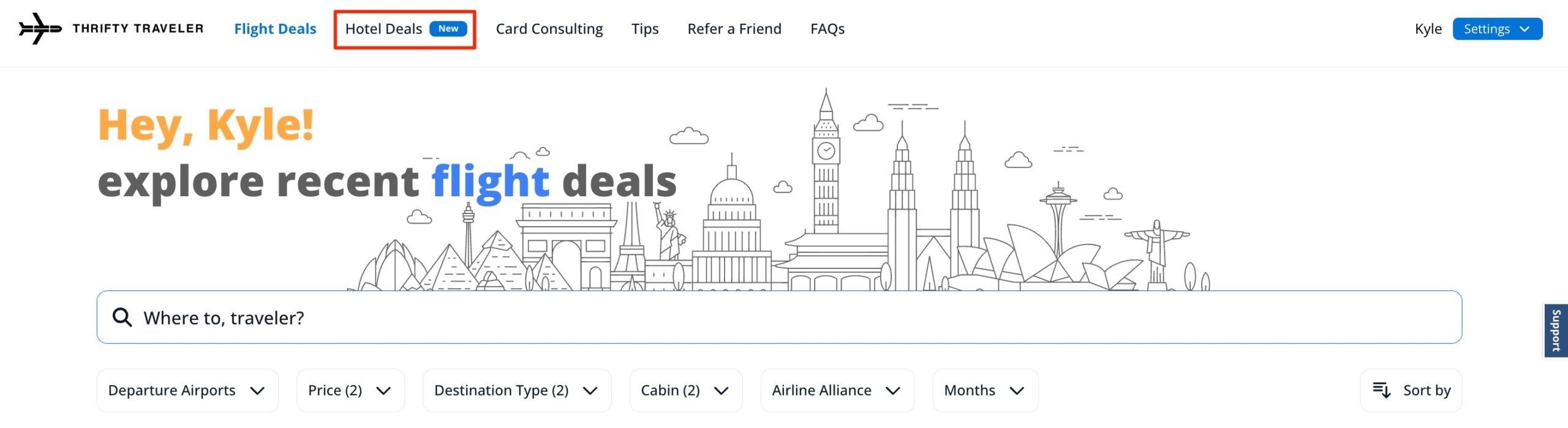 thrifty traveler premium menu