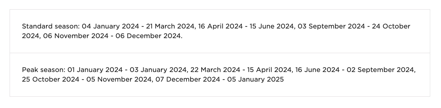 virgin peak off peak