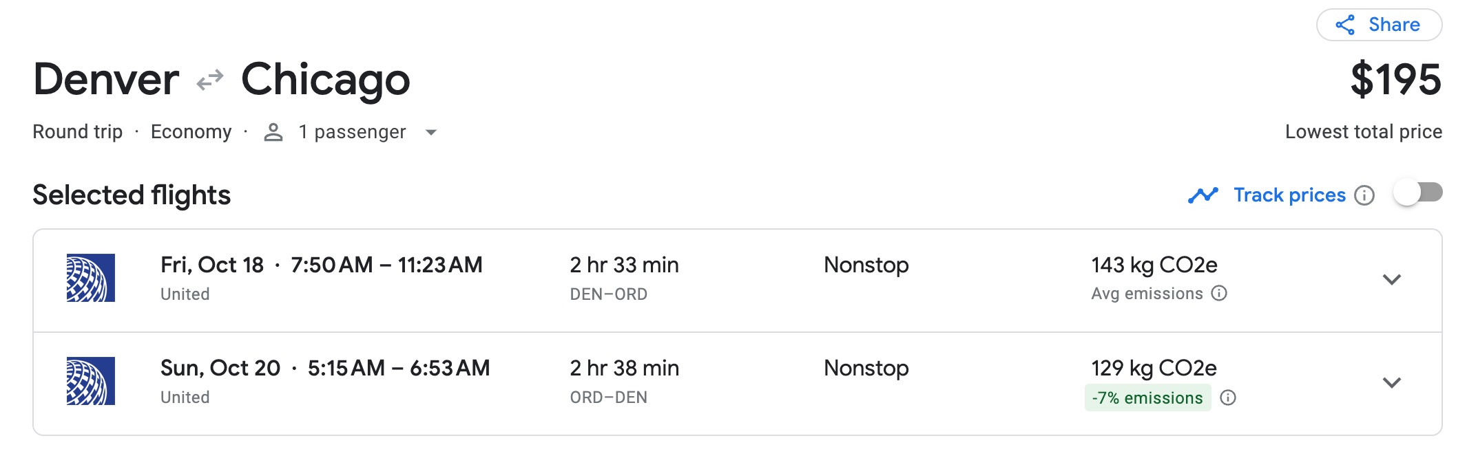 DEN-ORD Google Flights