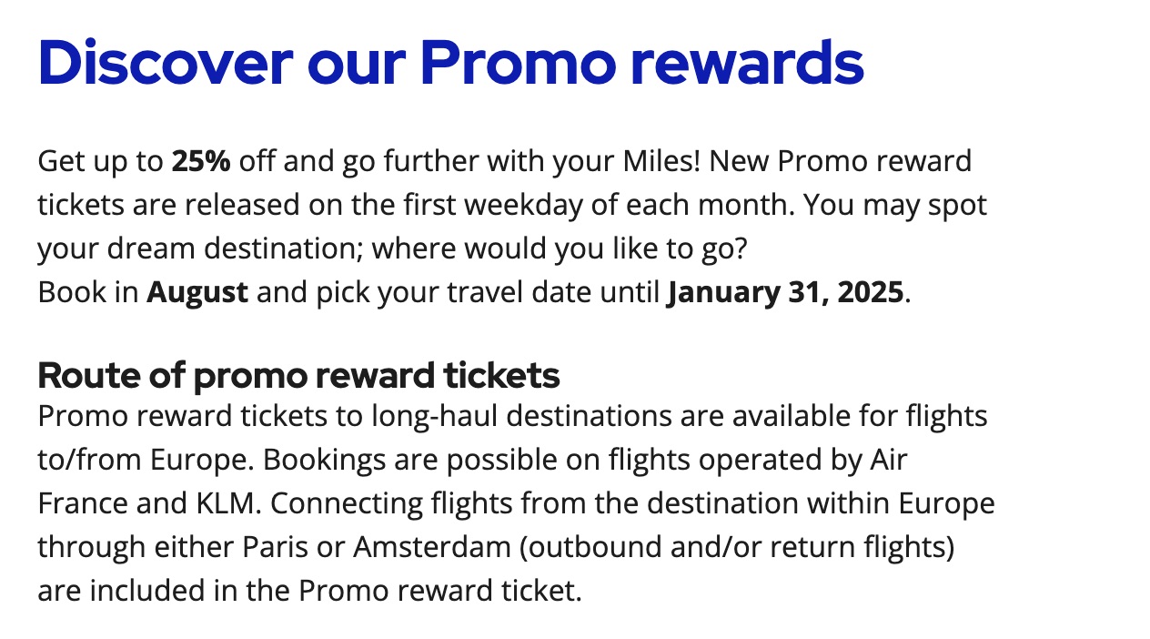 Flying Blue promo rewards