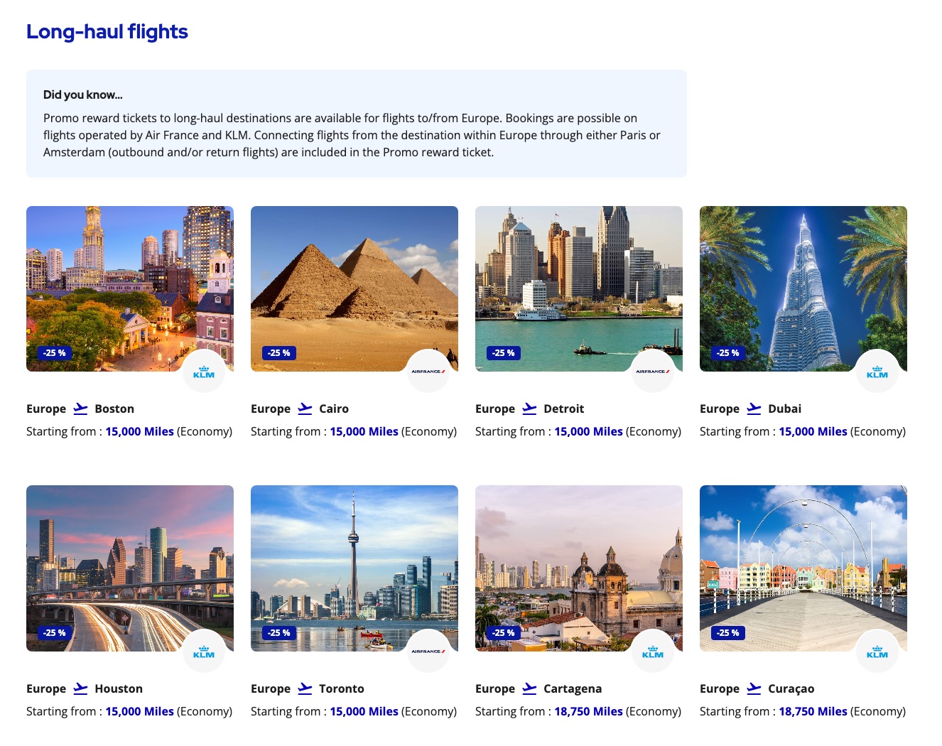 Flying Blue promo rewards August