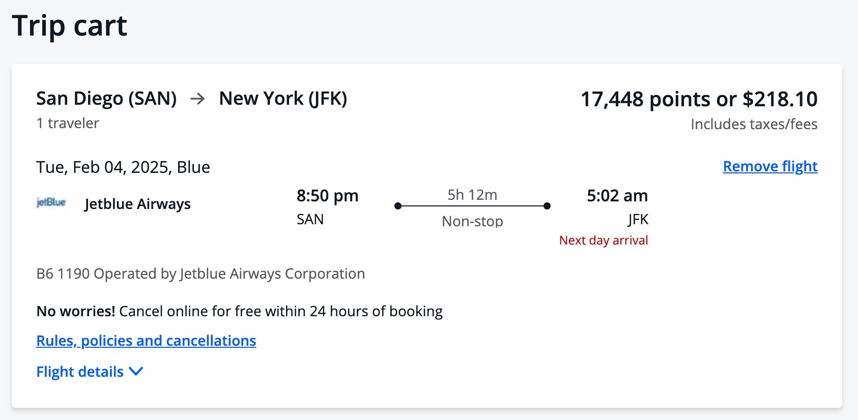 SAN-JFK JetBlue Chase