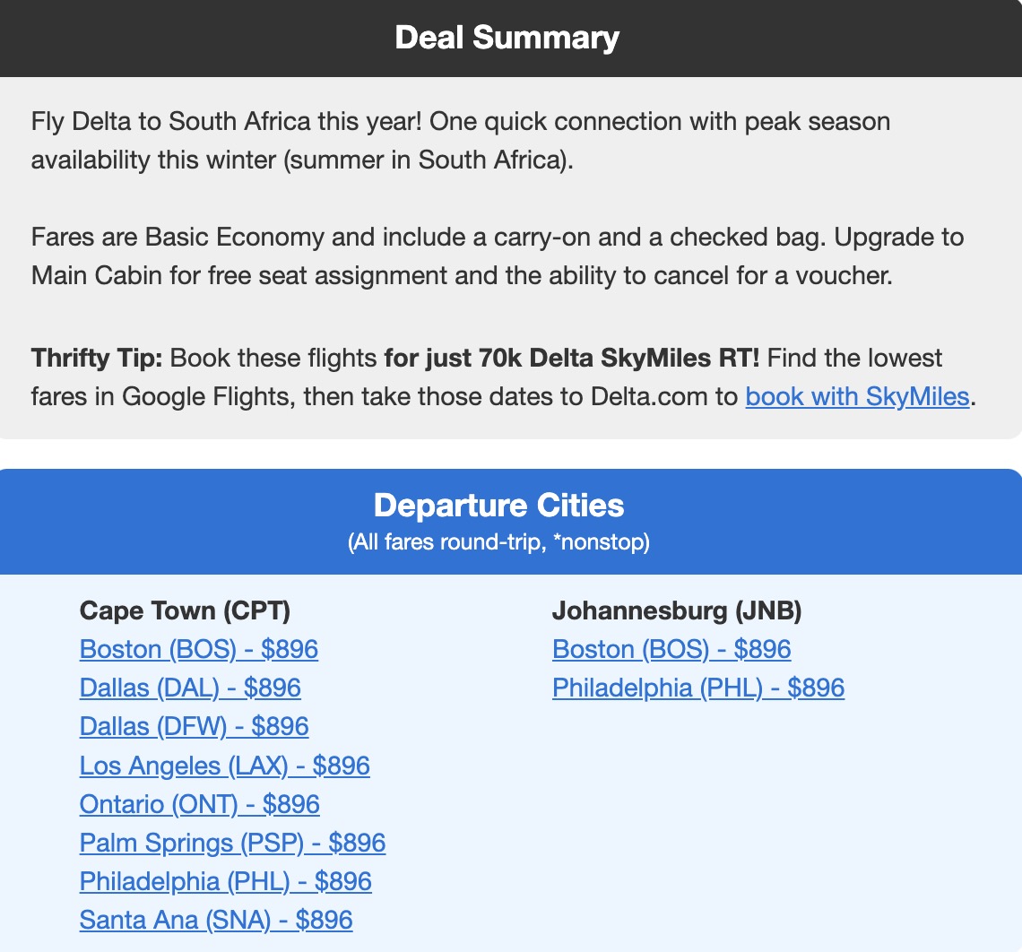 Delta SkyMiles South Africa